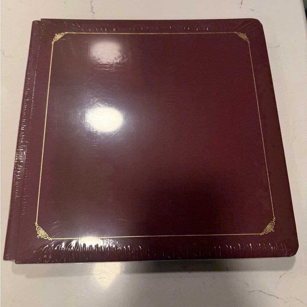 Creative Memories Maroon Album with Gold Accents 12x12 with 15 white pages